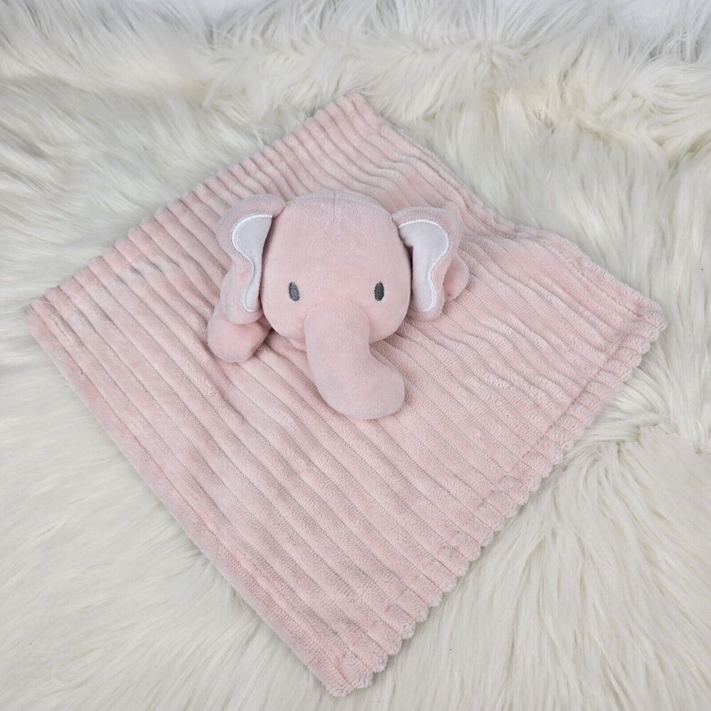 Modern Baby Security Blanket Lovey Pink Elephant w/ OKEO-TEX Testing 11" x 11"